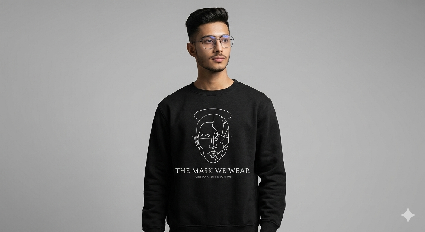 Dual Abstract Face Outline Sweatshirt