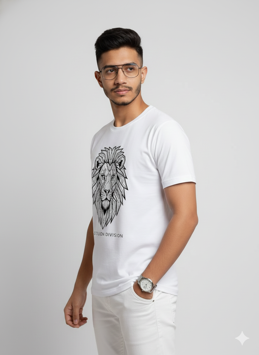 Lion Division – Premium Line Art Graphic Tee