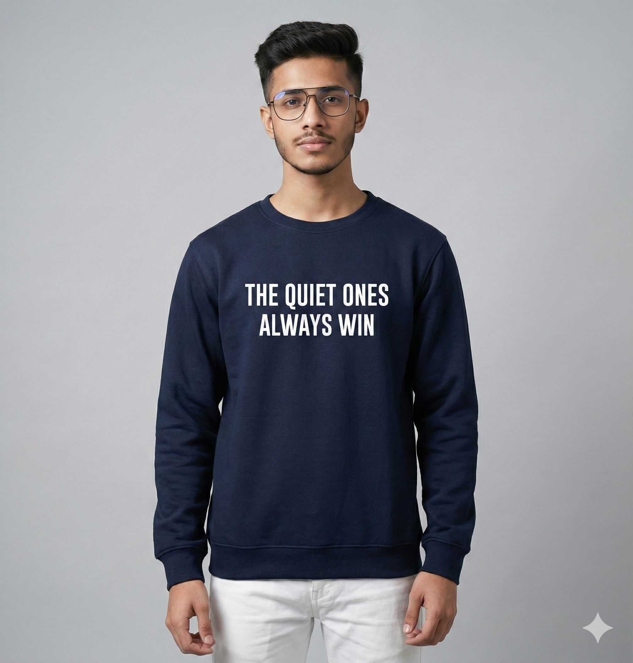 Minimal Typography Sweatshirt – Quiet Ones