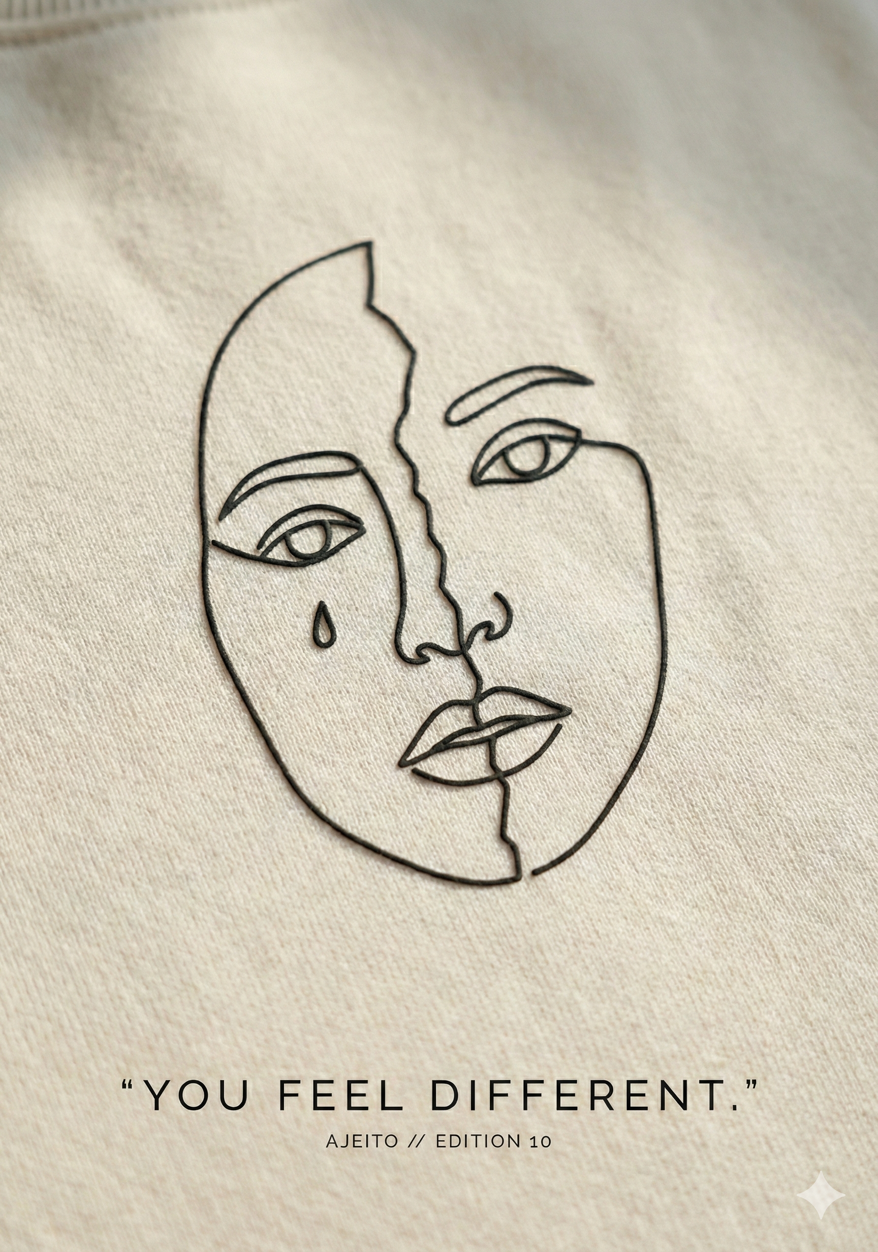 Abstract Face Line-Art Sweatshirt