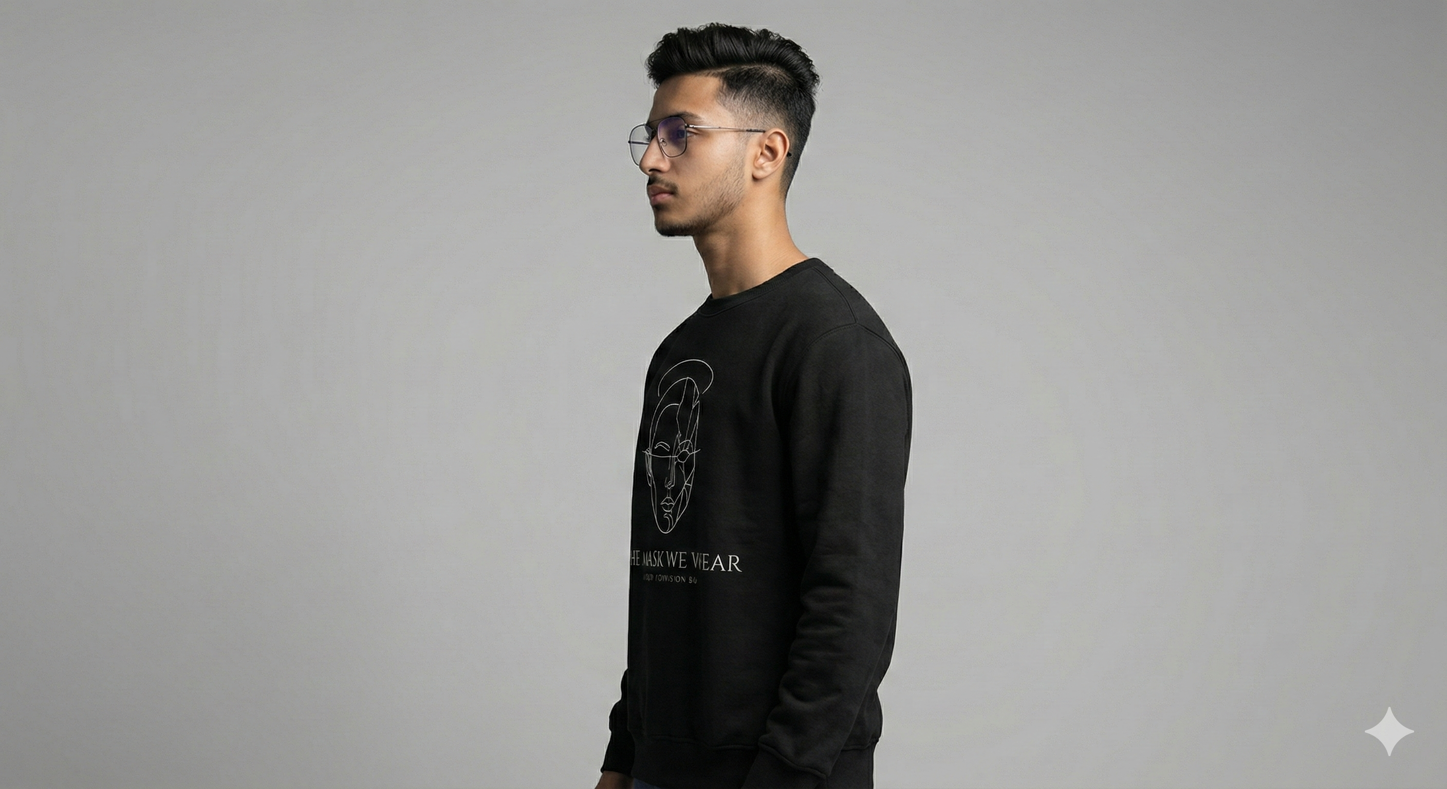 Dual Abstract Face Outline Sweatshirt