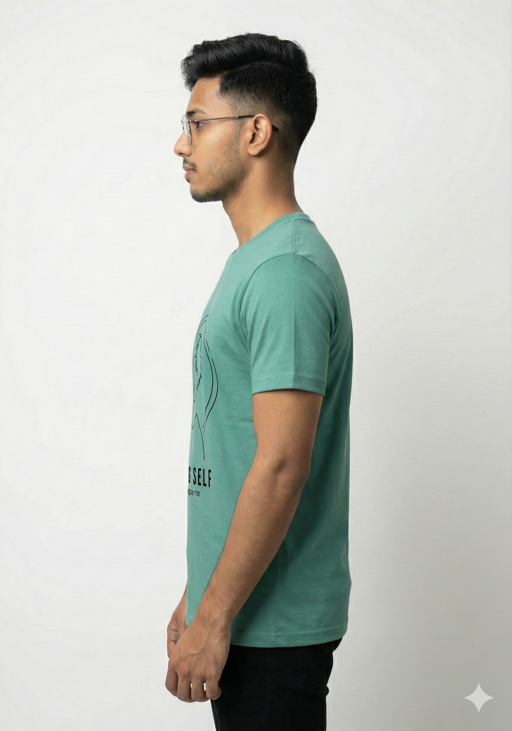 Fading Self – Silence Shapes Me Minimal Line Art Tee