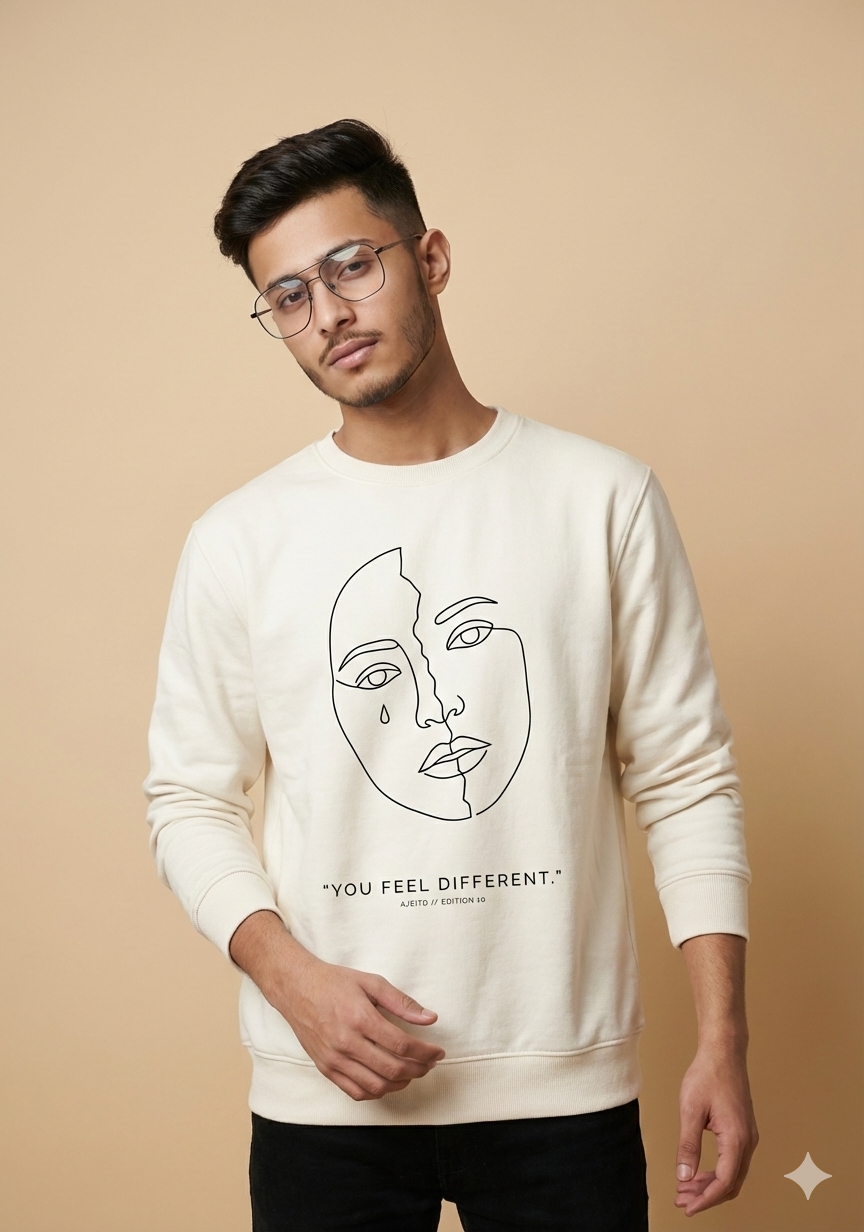 Abstract Face Line-Art Sweatshirt
