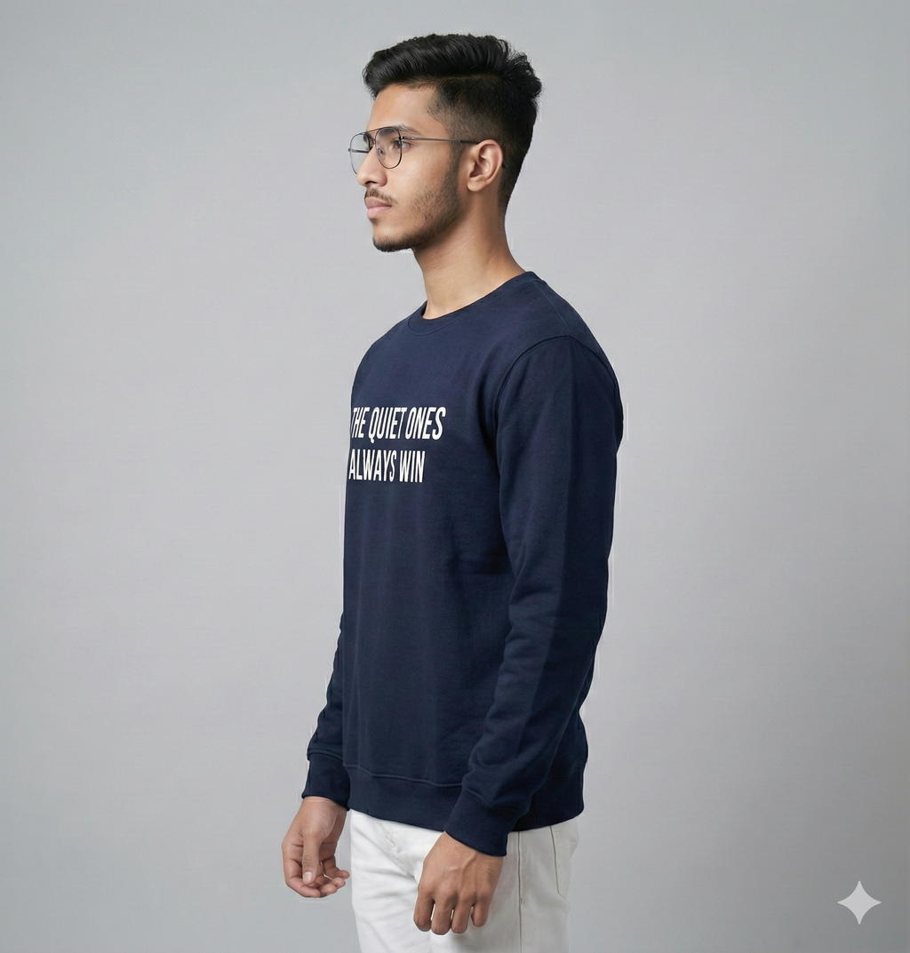 Minimal Typography Sweatshirt – Quiet Ones