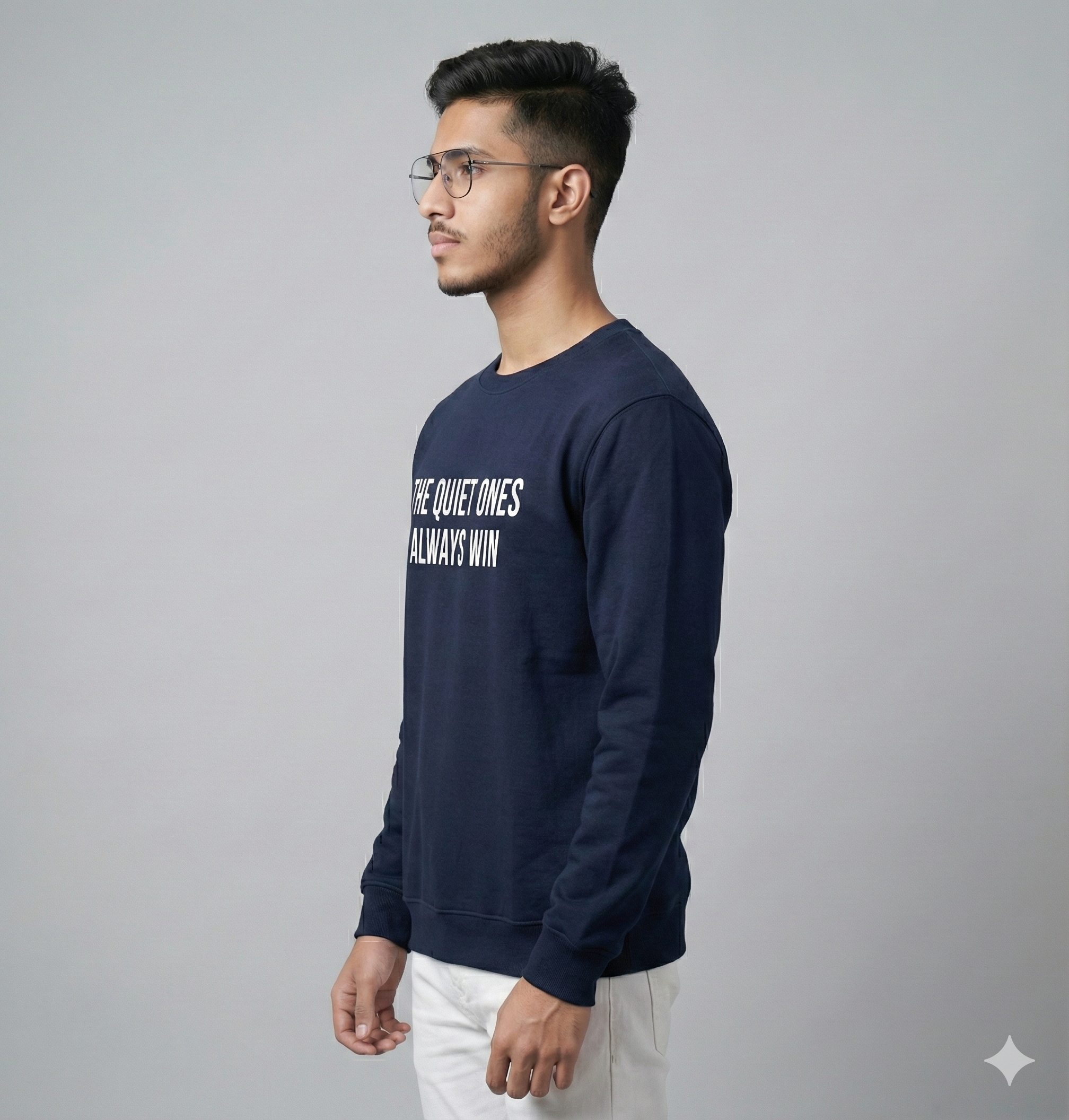 Minimal Typography Sweatshirt – Quiet Ones